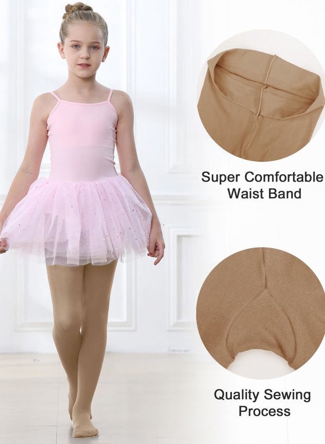 Stelle Girls Ballet Dance Students School Footed Tight (Toddler/Little Kid/Big Kid), 1-tan, 6-8 years - Image 2