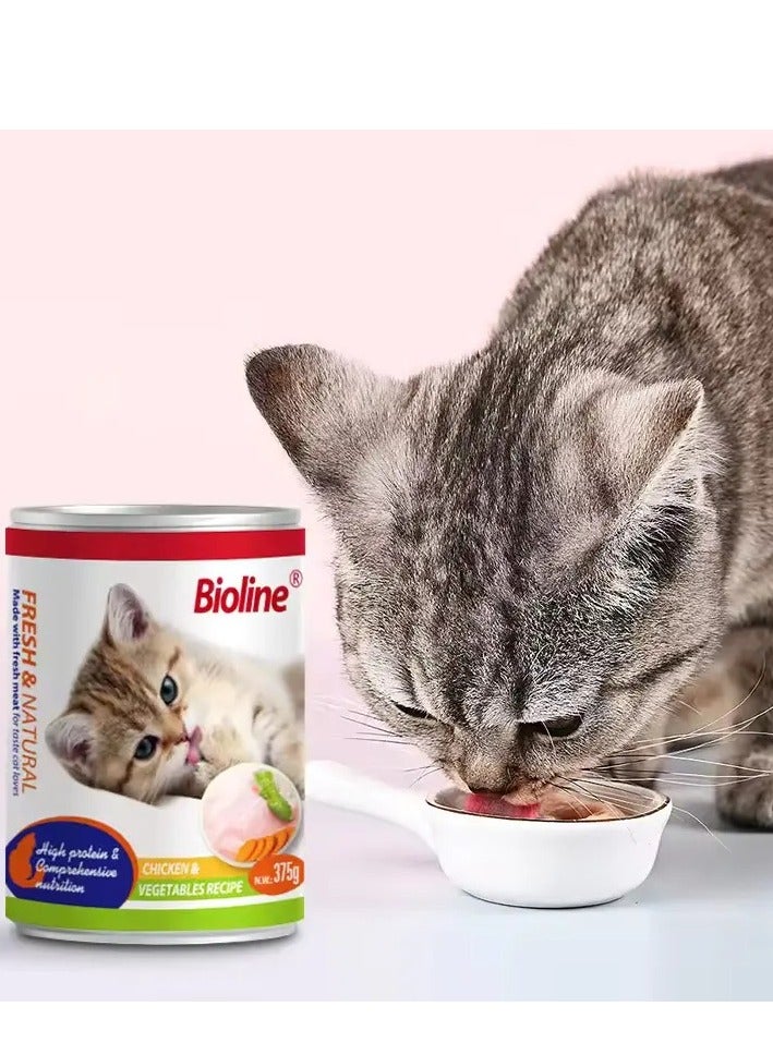 Bioline Canned Cat Food 375g - [Flavor - Chicken & Vegetables] - Image 2