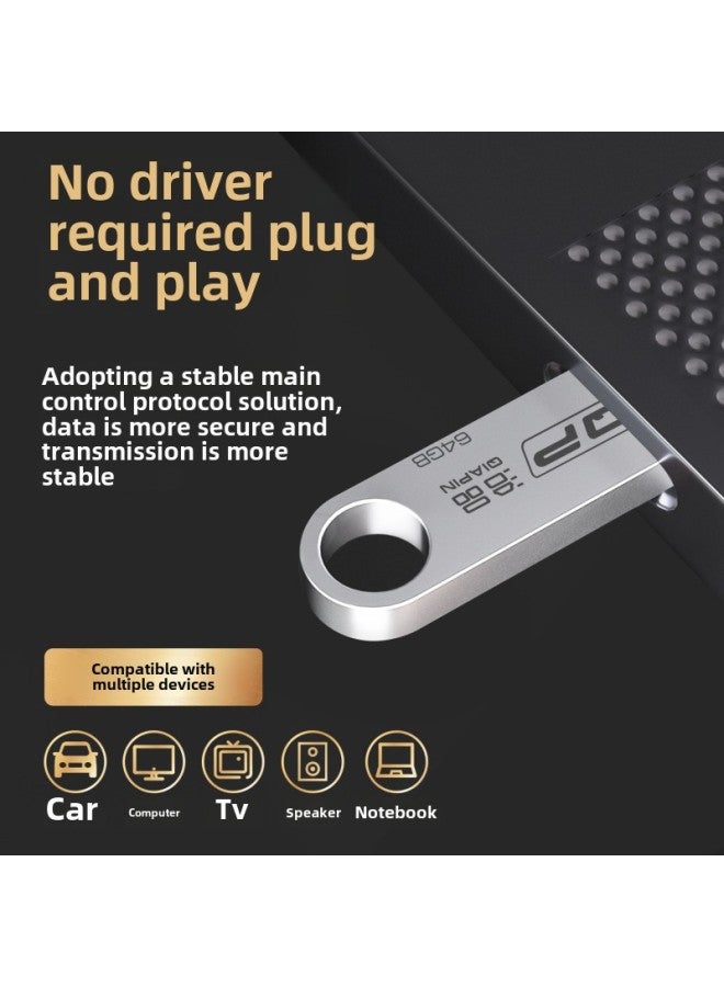 U Disk Custom Metal Mini Car U Disk Mobile Phone 64gb Waterproof Bidding USB Large Capacity Gift Usb-Colour:Black-Capacity:USB3.0 256GB 30MB/S  - Image 3