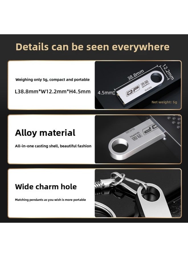U Disk Custom Metal Mini Car U Disk Mobile Phone 64gb Waterproof Bidding USB Large Capacity Gift Usb-Colour:Black-Capacity:USB3.0 256GB 30MB/S  - Image 4
