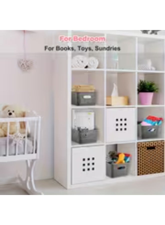 erorex 6 Pack Stackable Plastic Storage Bins with Lids - Durable Organizer Storage Baskets for Home, Office and Classroom - Multi-Purpose Shelf Bins, Home Organization, Sleek Storage Solution, Stackable Bins - Image 5