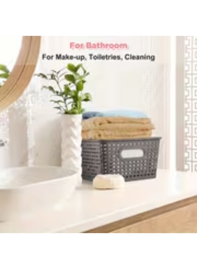 erorex 6 Pack Stackable Plastic Storage Bins with Lids - Durable Organizer Storage Baskets for Home, Office and Classroom - Multi-Purpose Shelf Bins, Home Organization, Sleek Storage Solution, Stackable Bins - Image 2