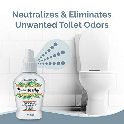 SMELLS BEGONE 4 oz Essential Oil Bathroom Spray Instantly Eliminate Toilet Bathroom Odors Air Freshener Made with Essential Oils Hawaiian Mist - Image 5