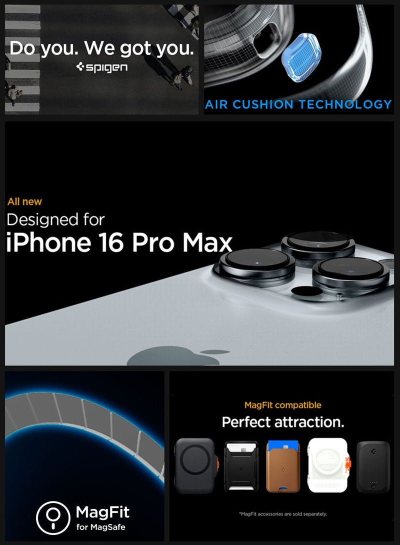 Spigen Enzo Aramid Fiber MagFit iPhone 16 Pro MAX Case Cover with Magsafe (2024) - Black Silver - Image 2