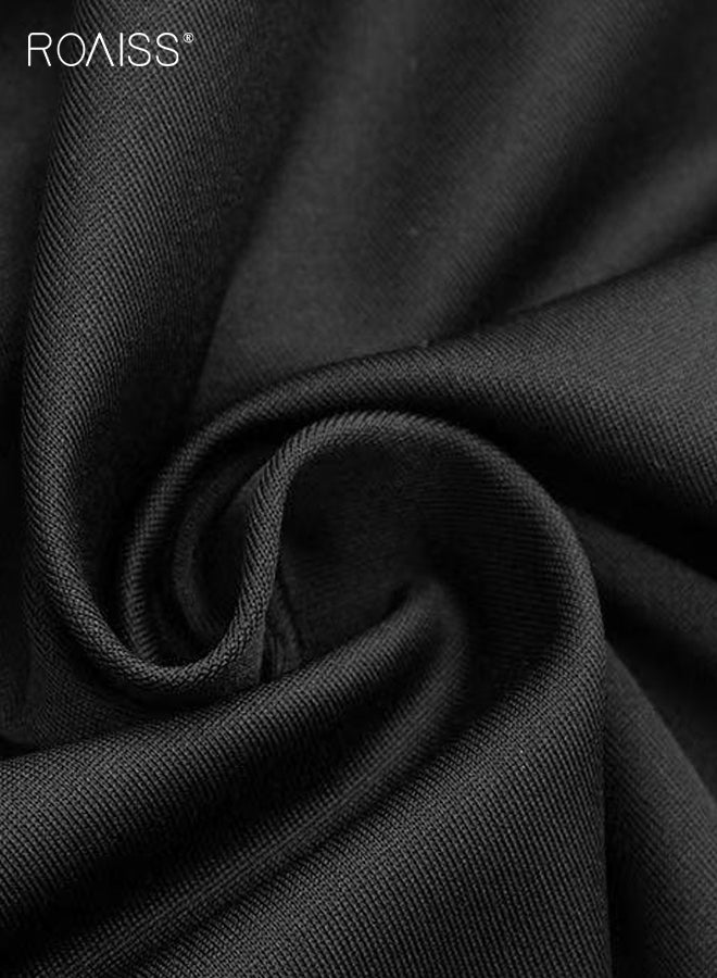 roaiss Mens Workout Sets 5 Piece Gym Training Suit Quick Dry Compression Shirt Athletic Running Clothes Fitness Apparel for Men Sports Outfit - Image 2