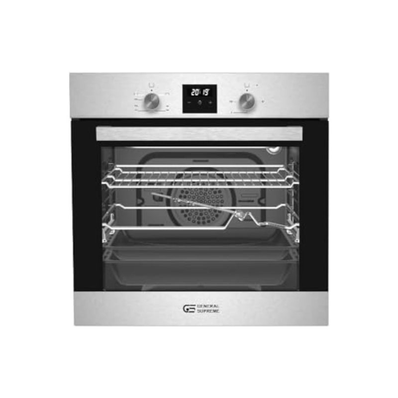 Built-In Gas Oven for Kitchen Use, 60 Cm, Turbo Fan, Stainless Steel, Silver, Energy-Efficient and Even Heating - Image 1
