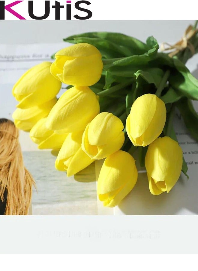 Kutis Tulip Artificial Flower Yellow/Green - Image 3