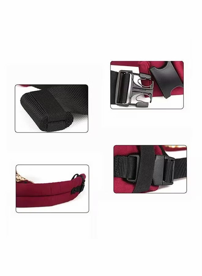 Arabest Front & Back Baby Carrier Infant Comfort Backpack Sling Wrap Harness Maroon/Beige  - Image 4