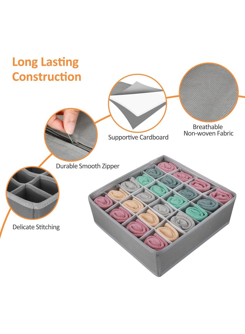 Kimaya 4 Pcs Underwear Drawer Organizers Divider, Closet Socks Organizer and Storage Boxes for Lingerie, Bra, Undies - Image 5