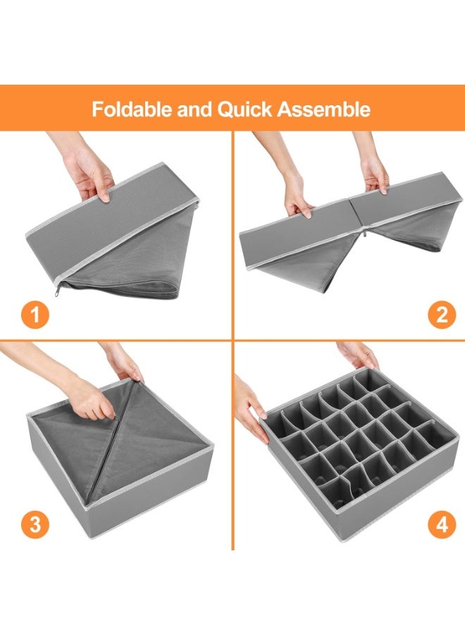 Kimaya 4 Pcs Underwear Drawer Organizers Divider, Closet Socks Organizer and Storage Boxes for Lingerie, Bra, Undies - Image 4