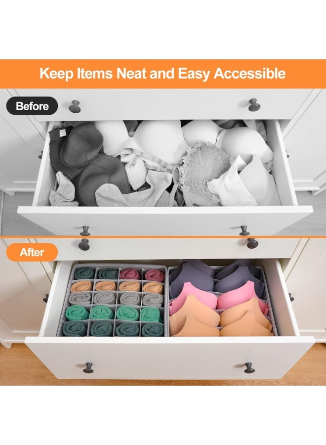 Kimaya 4 Pcs Underwear Drawer Organizers Divider, Closet Socks Organizer and Storage Boxes for Lingerie, Bra, Undies - Image 2
