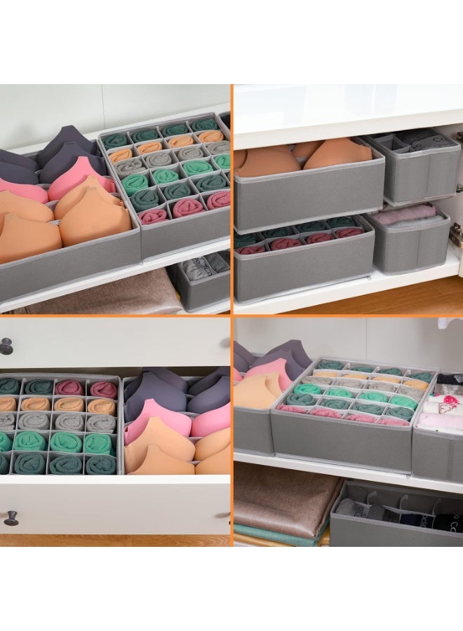Kimaya 4 Pcs Underwear Drawer Organizers Divider, Closet Socks Organizer and Storage Boxes for Lingerie, Bra, Undies - Image 3