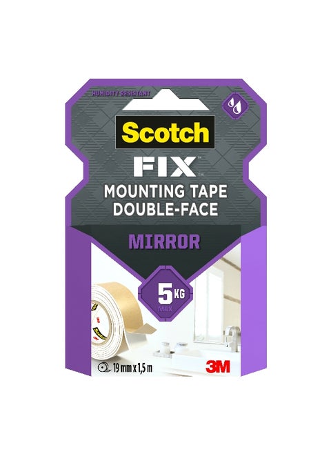 Fix High Quality Double-Face Mirror Mounting Tape Beige 19mm x 1.5m UU011496278