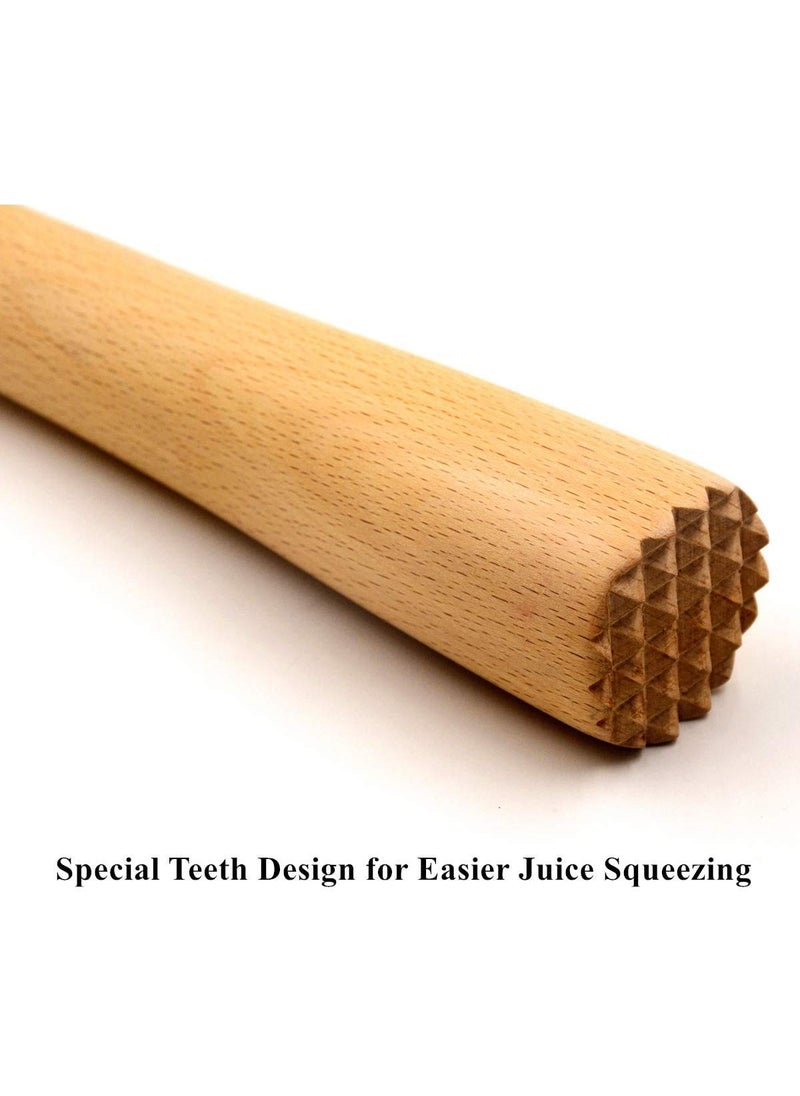 NJ NJ Sheesham Wooden Muddler Bar Tool, 12 - Inch Hardwood Mojito Muddler Curve Model, Commercial Grade Cocktail Drink Muddlers, Bar Accessories Stylish Design: 1 Pc.  - Image 4