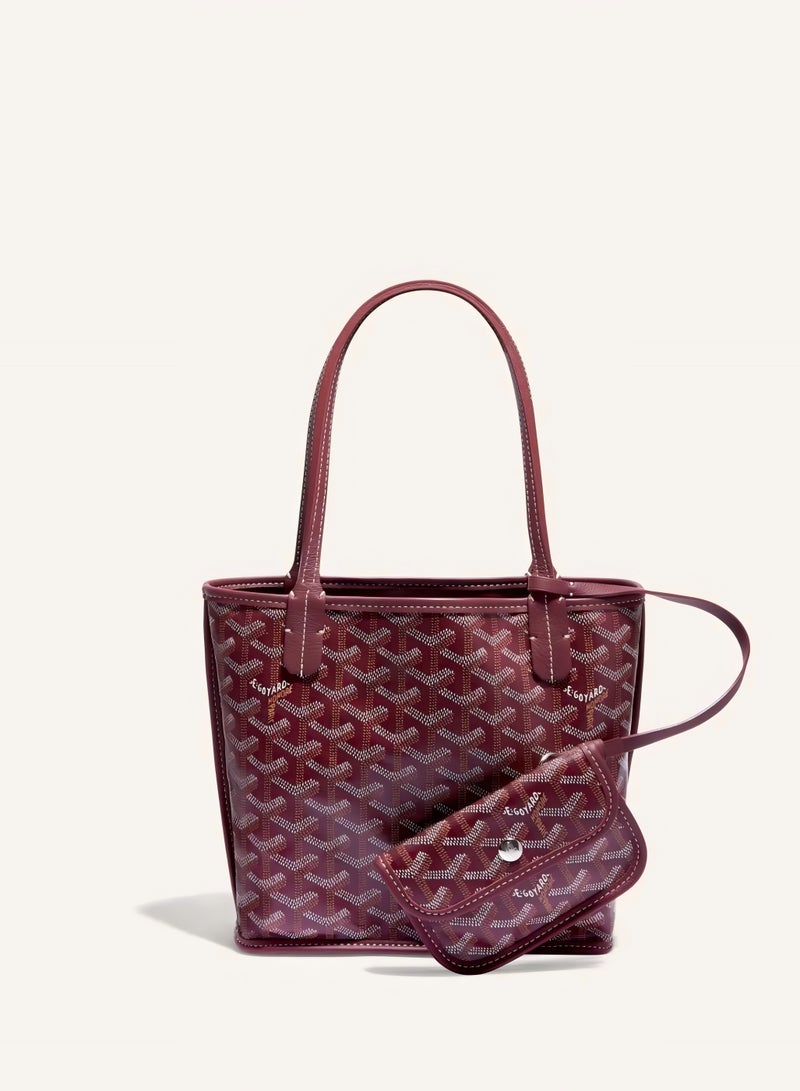 Women's Reversible Fashion Tote Handbag with Detachable Small Pouch – Stylish, Casual, and Versatile for Everyday Use - Image 1
