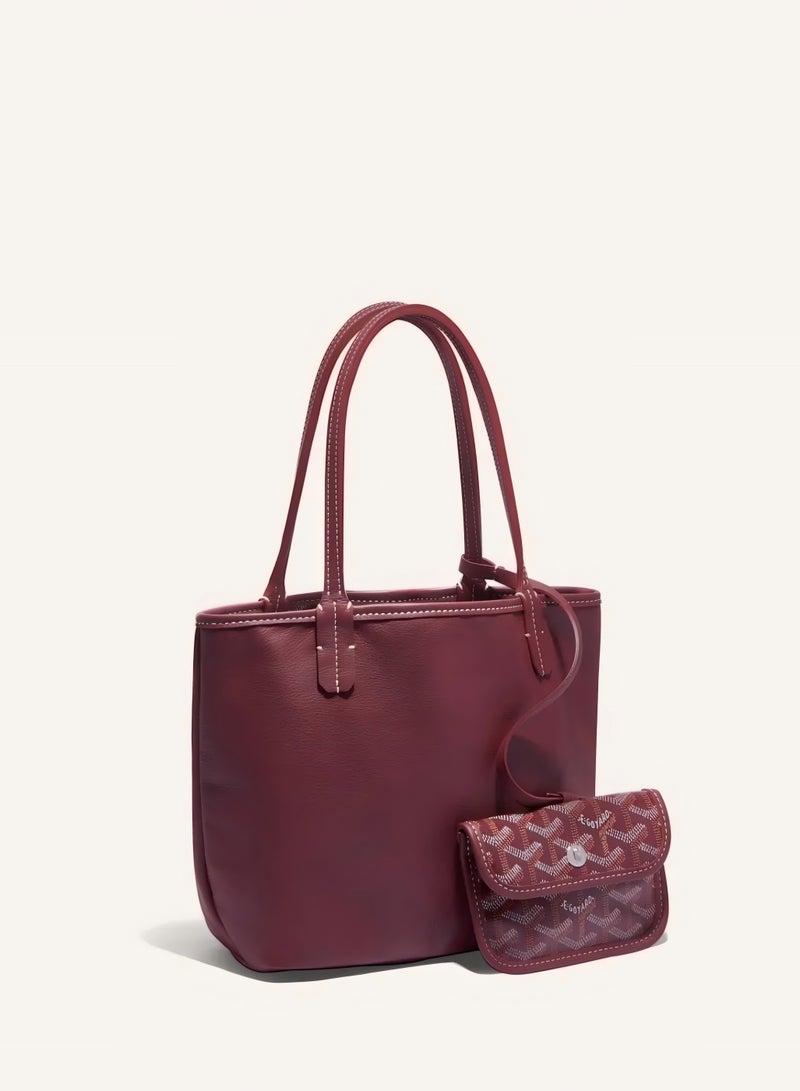 Women's Reversible Fashion Tote Handbag with Detachable Small Pouch – Stylish, Casual, and Versatile for Everyday Use - Image 2