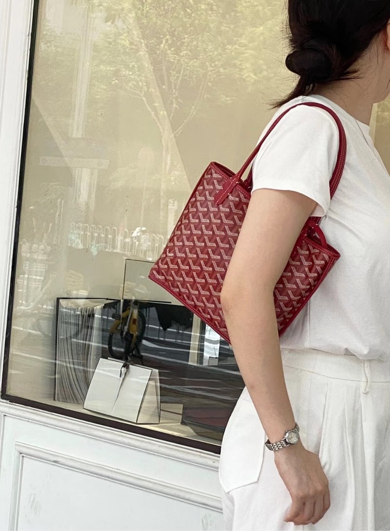 Women's Reversible Fashion Tote Handbag with Detachable Small Pouch – Stylish, Casual, and Versatile for Everyday Use - Image 4