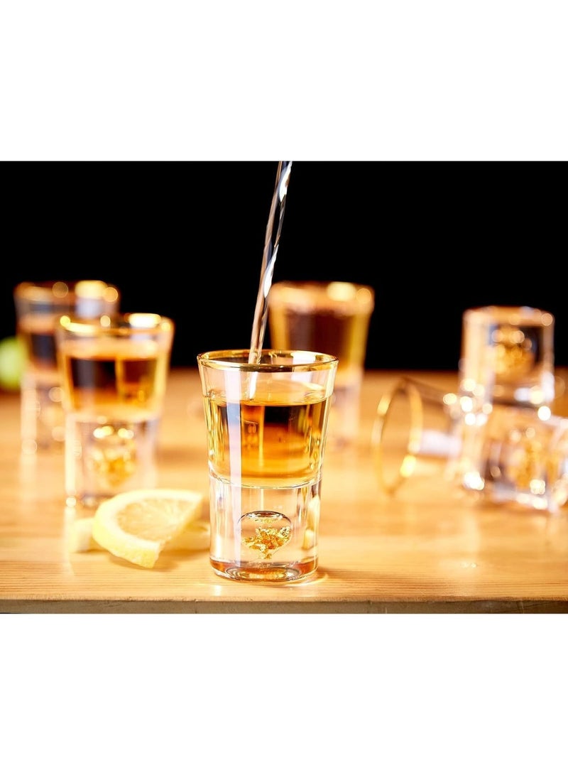 Crystal Shot Glass Set, 1.5oz with 24K Gold Leaf Flakes, BPA-Free, Lead-Free, 6 Pieces - Image 5
