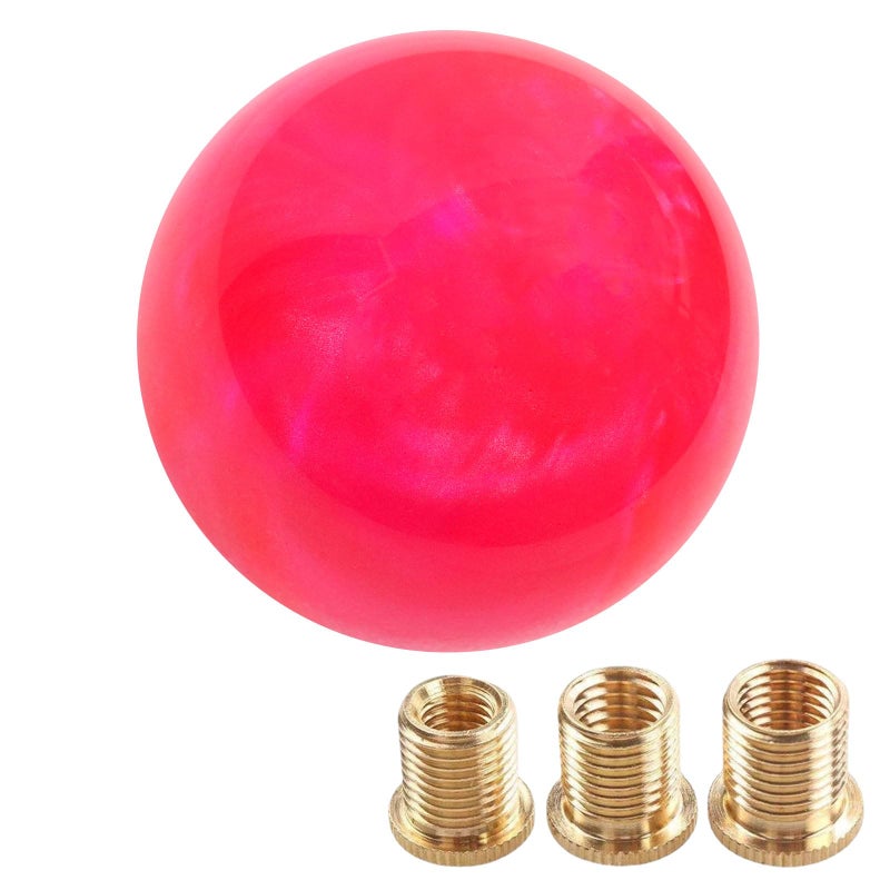 WENJTP Marble Style Round Ball Shift Knob Universal Fit for 5 6 Speed ManualAutomatic Vehicles with 3 Adapters HTRACING Hot Pink - Image 3