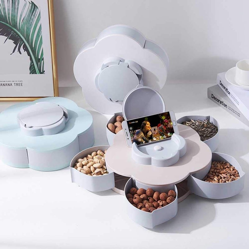 RD MALL 5 Compartments Flower Candy Box Dry Fruit Candy Chocolate Snacks Storage Box Masala Box for Home Kitchen - Image 2