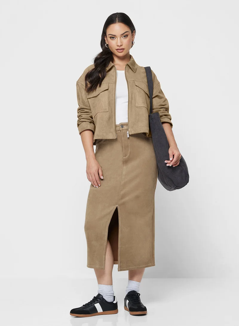 ONLY Onlstina Life Faux Suede Skirt