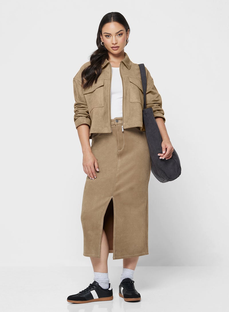 ONLY Onlstina Life Faux Suede Skirt - Image 2