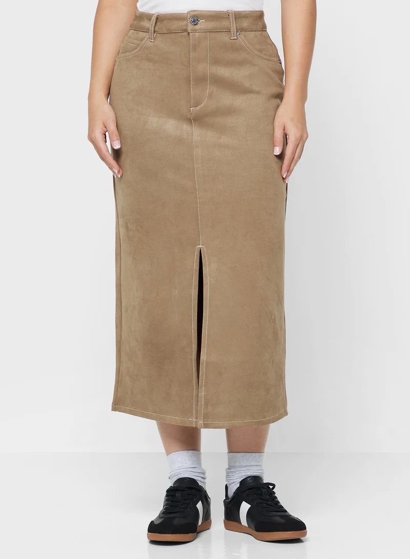 ONLY Onlstina Life Faux Suede Skirt