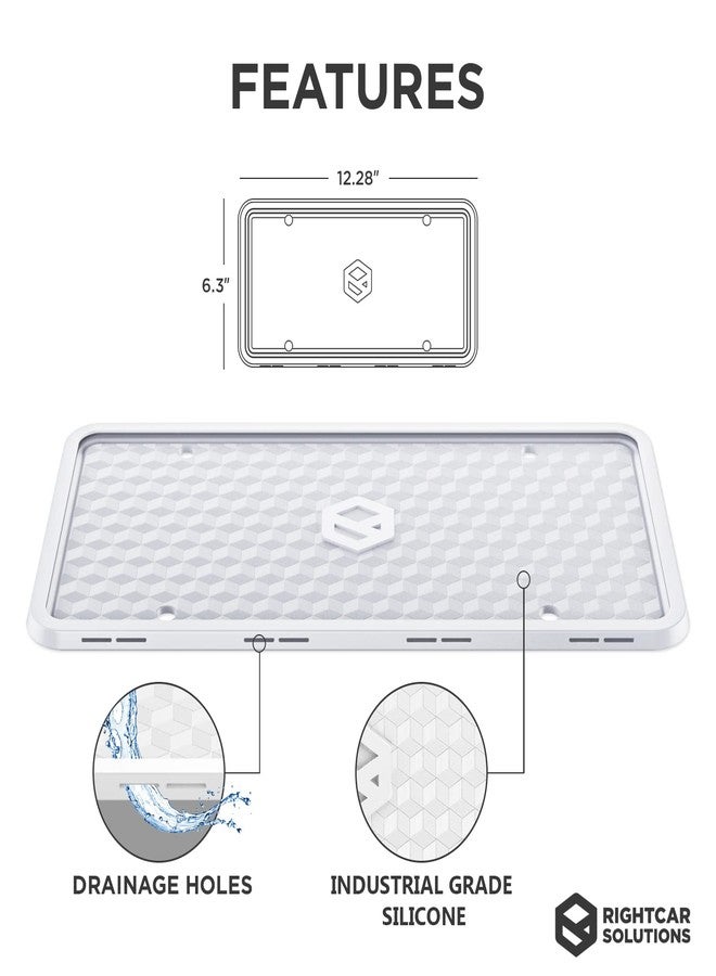 Rightcar Solutions Silicone License Plate Frame | The Original Premium Grade Silicone Car Plate Frame | Rust Proof, Rattle Proof, Weather Proof License Plate Holder (White) - Image 3