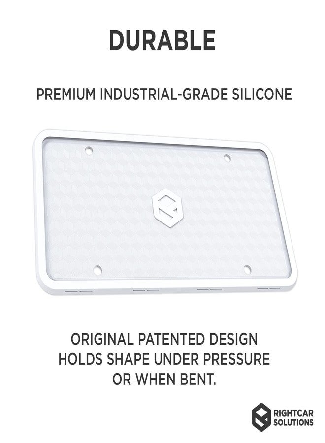 Rightcar Solutions Silicone License Plate Frame | The Original Premium Grade Silicone Car Plate Frame | Rust Proof, Rattle Proof, Weather Proof License Plate Holder (White) - Image 2