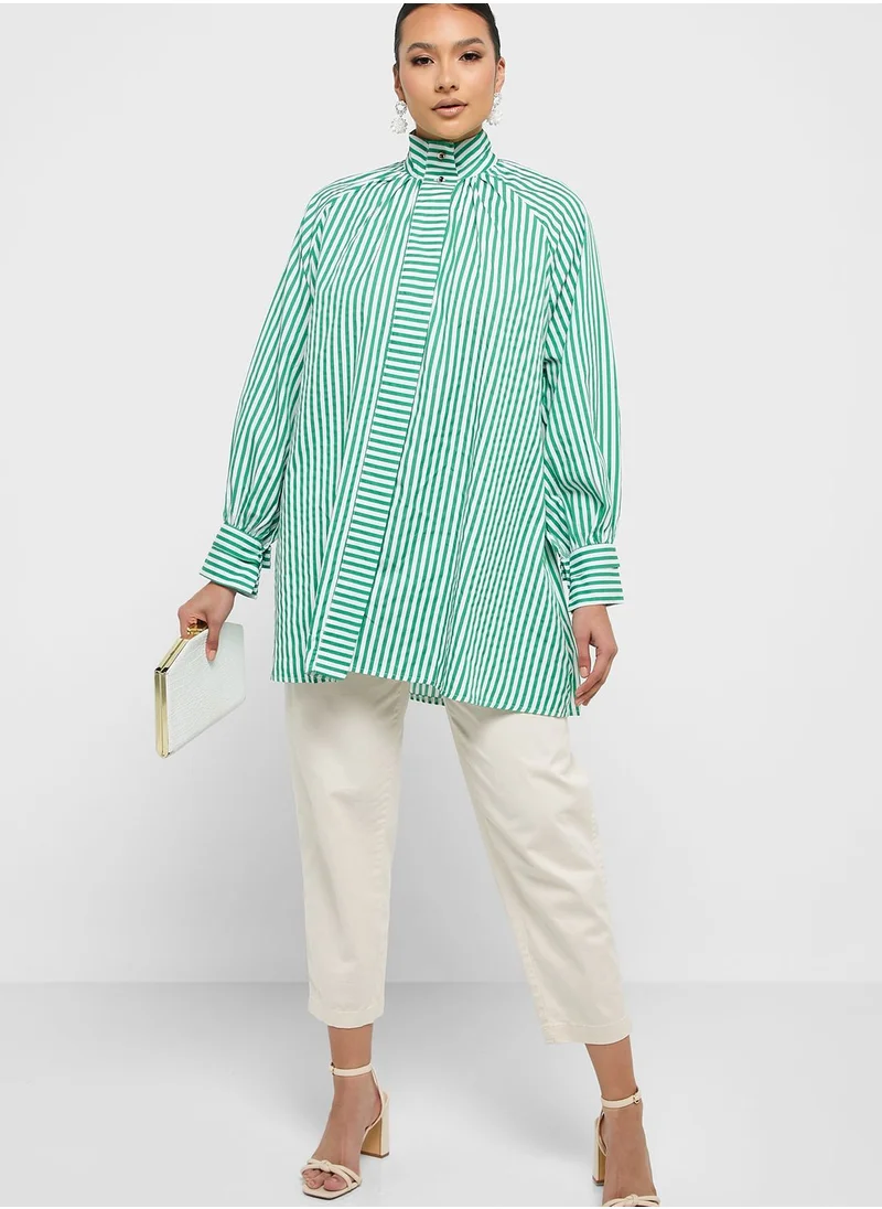 Desert Cove Stripe Button Down Shirt Dress