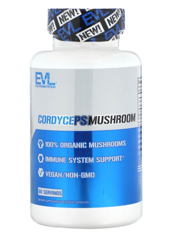 EVLUTION NUTRITION Cordyceps Mushroom 60 Veggie Capsules 