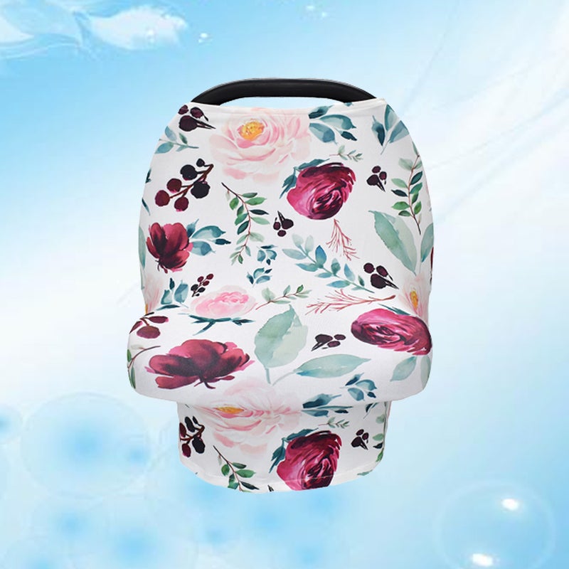 2pcs Multifunction Baby Stroller Cover Anti-Emptied Women Lactation Cover Canopy ( Flower Pattern) - Image 4