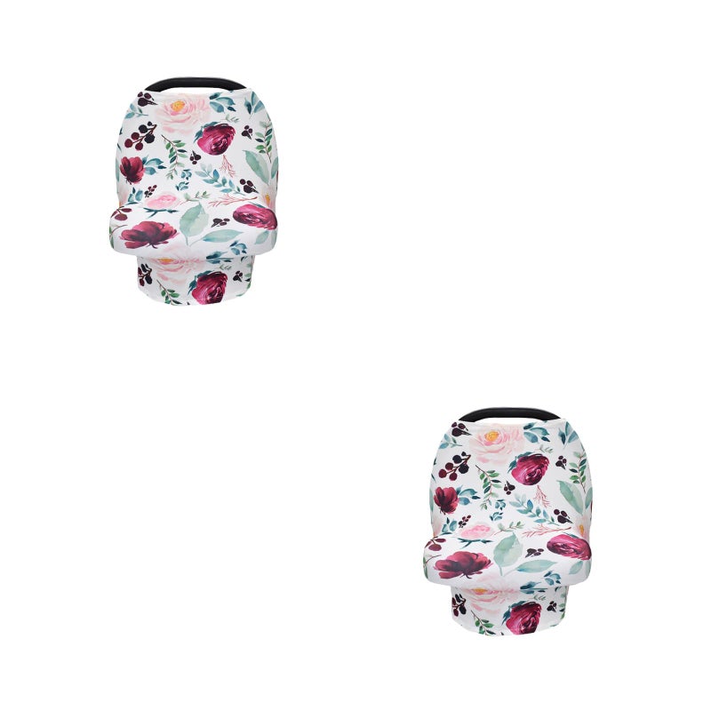 2pcs Multifunction Baby Stroller Cover Anti-Emptied Women Lactation Cover Canopy ( Flower Pattern) - Image 1