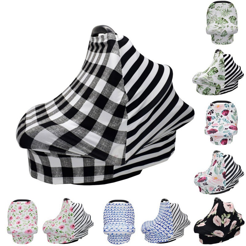 2pcs Multifunction Baby Stroller Cover Anti-Emptied Women Lactation Cover Canopy ( Flower Pattern) - Image 3