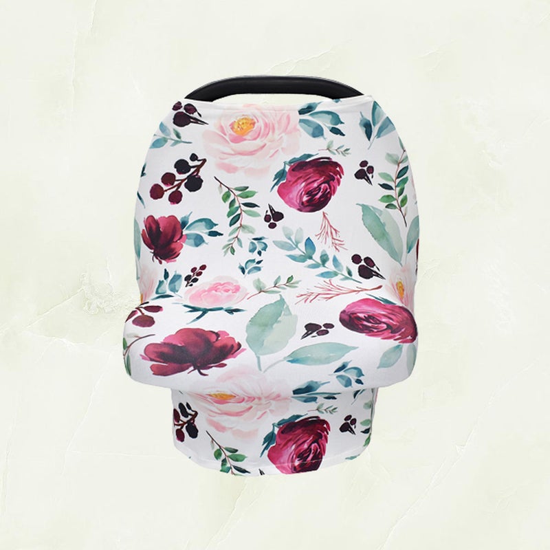 2pcs Multifunction Baby Stroller Cover Anti-Emptied Women Lactation Cover Canopy ( Flower Pattern) - Image 2