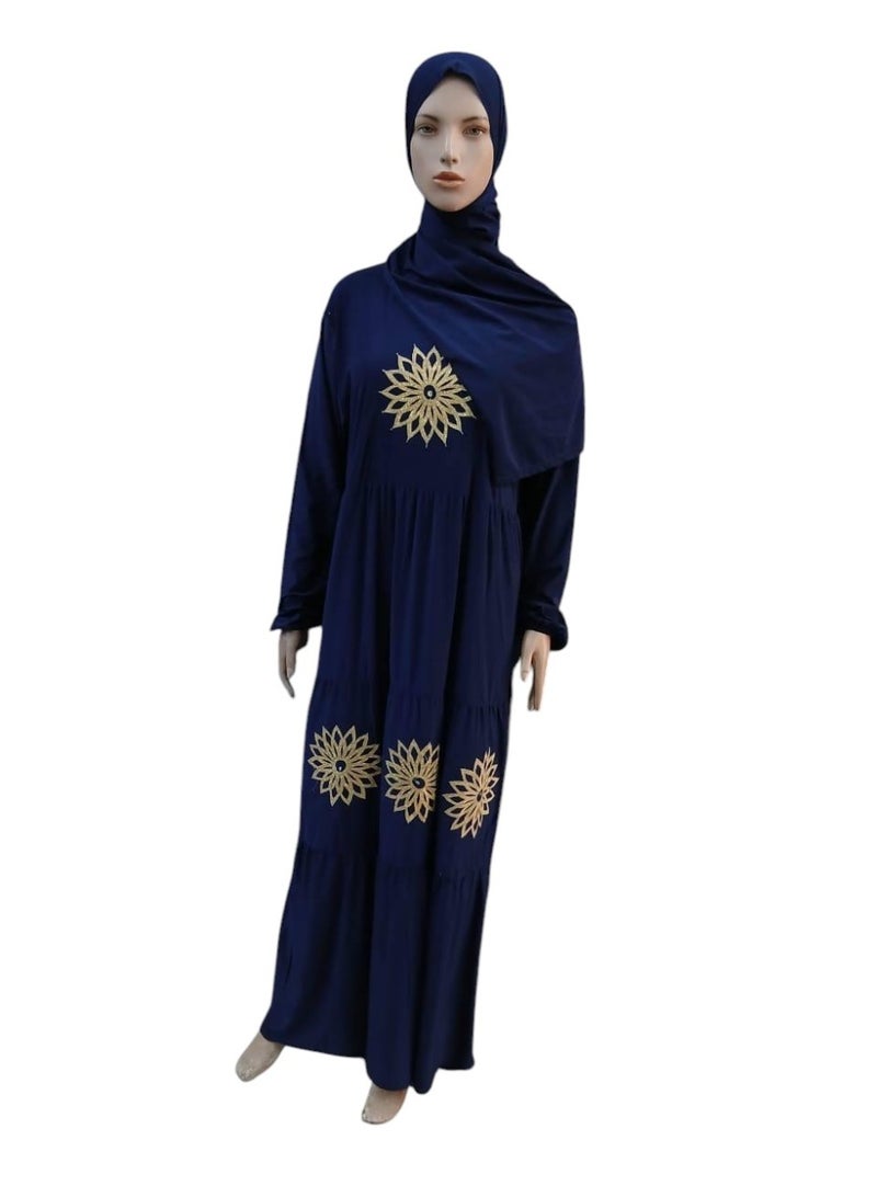 Prayer Outfit in Butter-Soft Fabric with Elegant Gold Embroidery  - Image 2