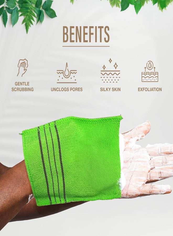 Sheanefit Exfoliating Bath Washcloth - Premium Korean Body Scrubber Crafted from Durable 100% Rayon Viscose for Spa-Like Skin Treatment at Home (6, Green) - Image 2
