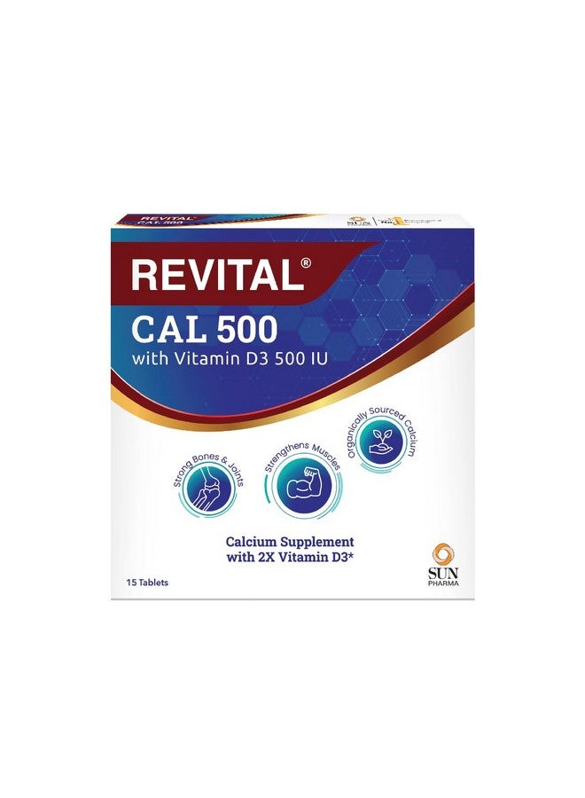 Revital CAL 500 with Vitamin D3 500 IU, 15 Tablets (Pack of 1) - Image 1