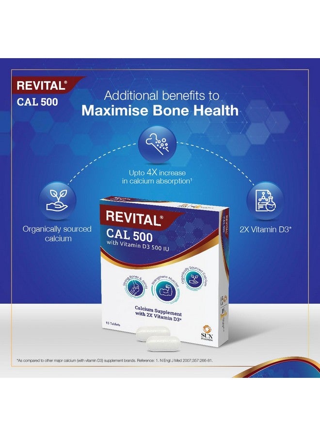 Revital CAL 500 with Vitamin D3 500 IU, 15 Tablets (Pack of 1) - Image 4