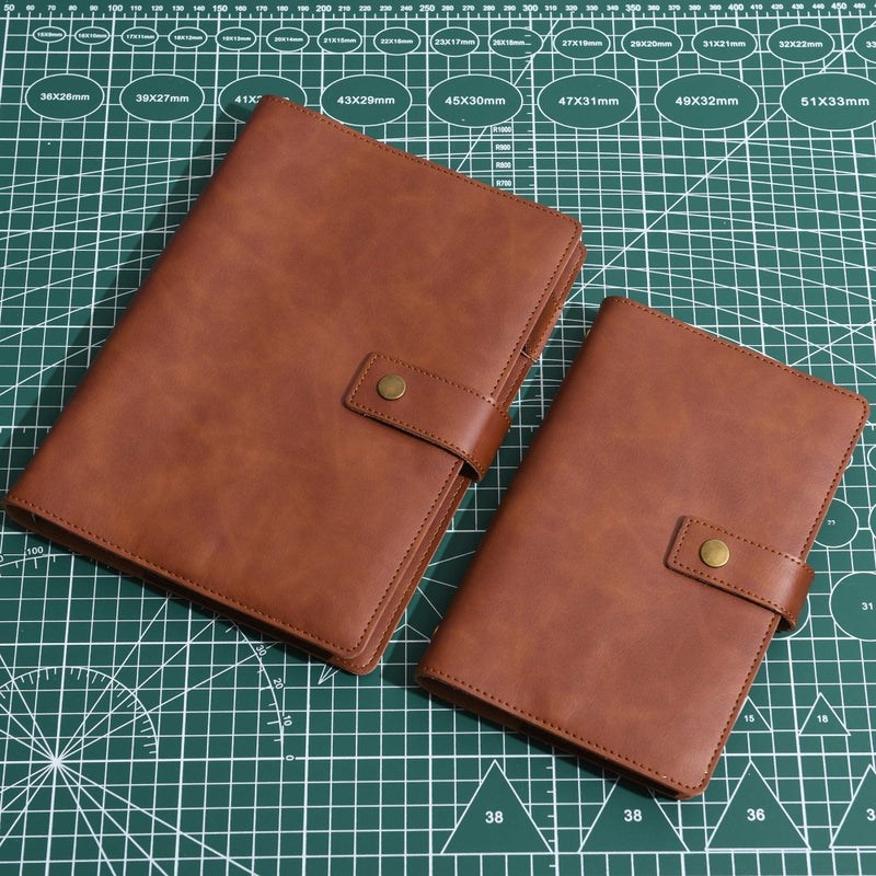 Wonderpool Leather Journal Refillable Notebook Spiral Diary Binder Portfolio - A5 Dot Grid Paper & Inner Pockets for Travel Work and Personal Organizer (Coffee, A5) - Image 5