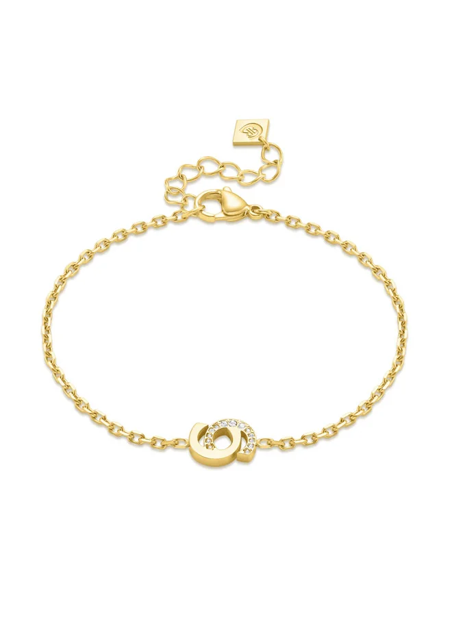 شيروتي 1881 Elisa Gold Plated Interlocked 'C' Charm Bracelet for Women
