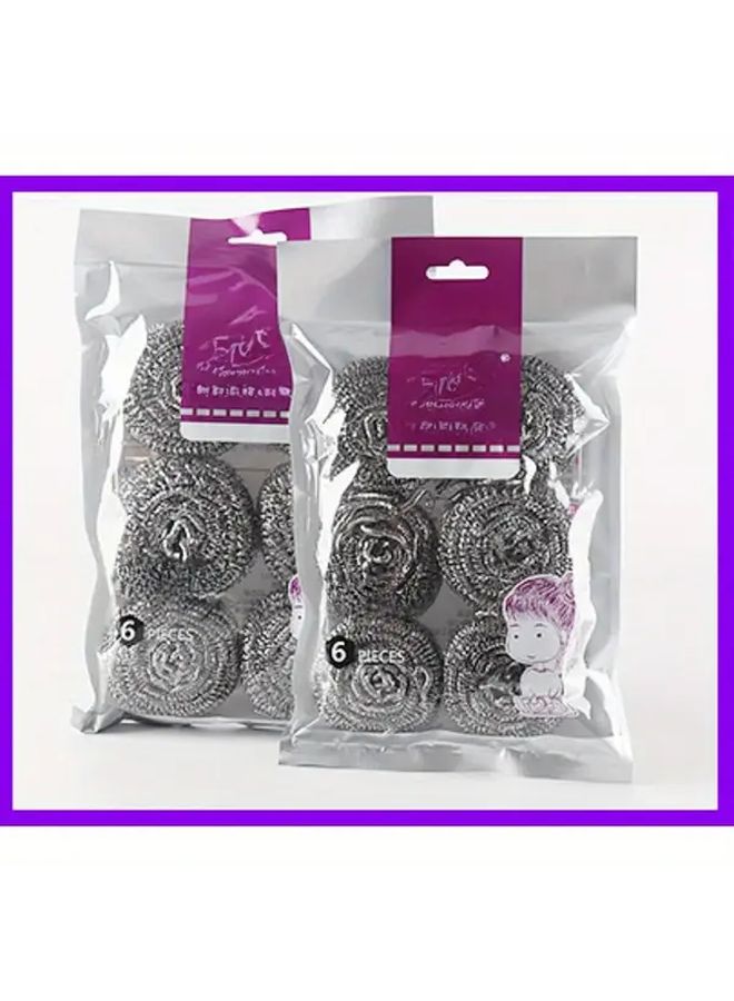 Heavy Duty Steel Wool Pads 6pcs 10g For Scrubbing Pots Pans Ovens Grills - Image 1