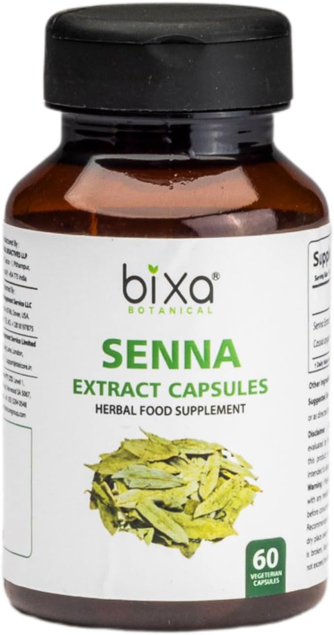 bixa BOTANICAL Senna Leaves Extract Capsule (Cassia angustifolia), Natural Herbal Laxative | Gluten Free, Non-GMO,Vegan, 100% (60 Count (Pack of 1))