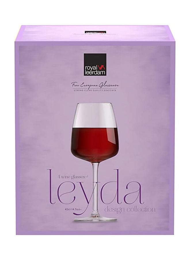 Orchid 4-Piece Royal Leerdam Crystal Leyda Wine Glass Set 430ml  - Image 3