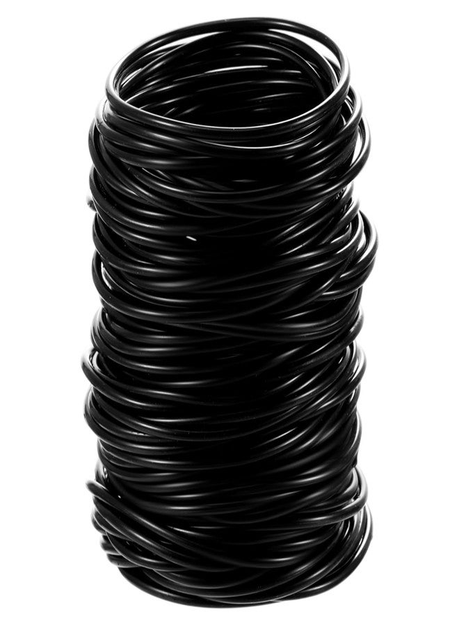 Hotop 100 Pcs 80s Black Silicone Jelly Bracelets Rainbow Glow Neon Stretchable Gel Rubber Bracelets 80's Hair Ties for Adults Women - Image 1