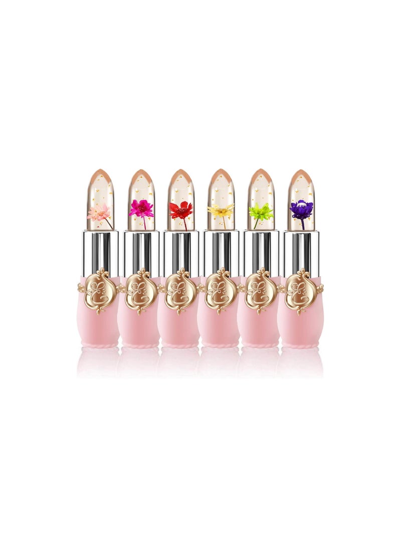 Mn 6Pieces Flower Lipstick Moisturizer Lip Gloss Pink - Image 2