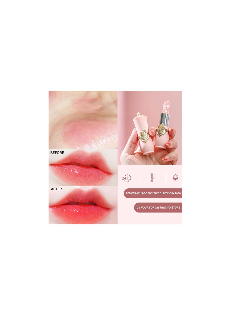 Mn 6Pieces Flower Lipstick Moisturizer Lip Gloss Pink - Image 3