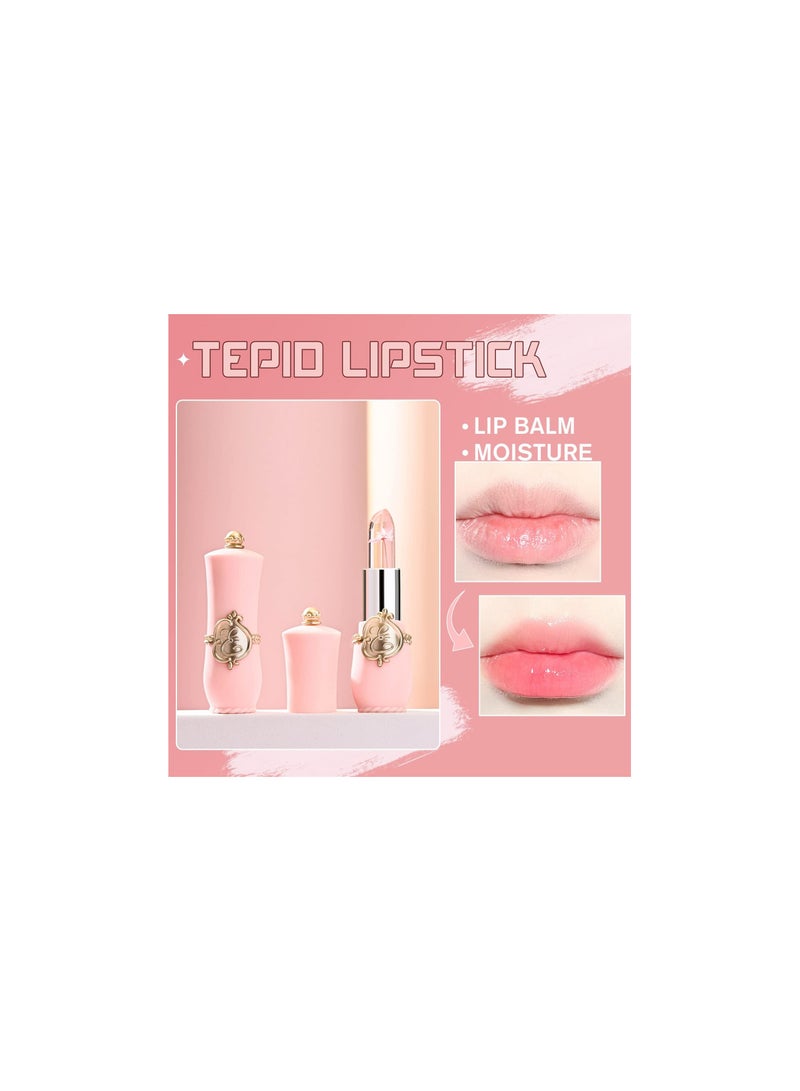 Mn 6Pieces Flower Lipstick Moisturizer Lip Gloss Pink - Image 4