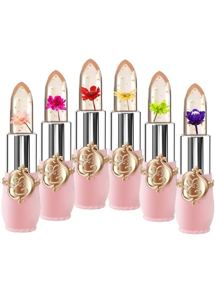 Mn 6Pieces Flower Lipstick Moisturizer Lip Gloss Pink - Image 1