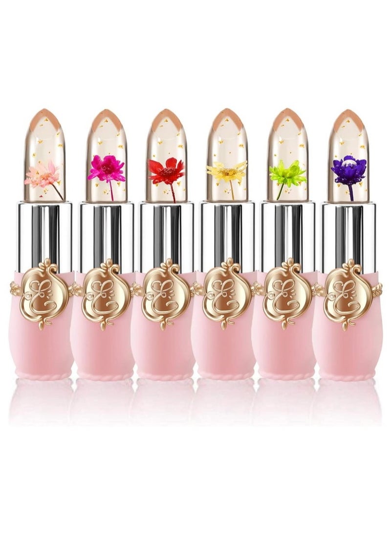 Mn 6Pieces Flower Lipstick Moisturizer Lip Gloss Pink - Image 2